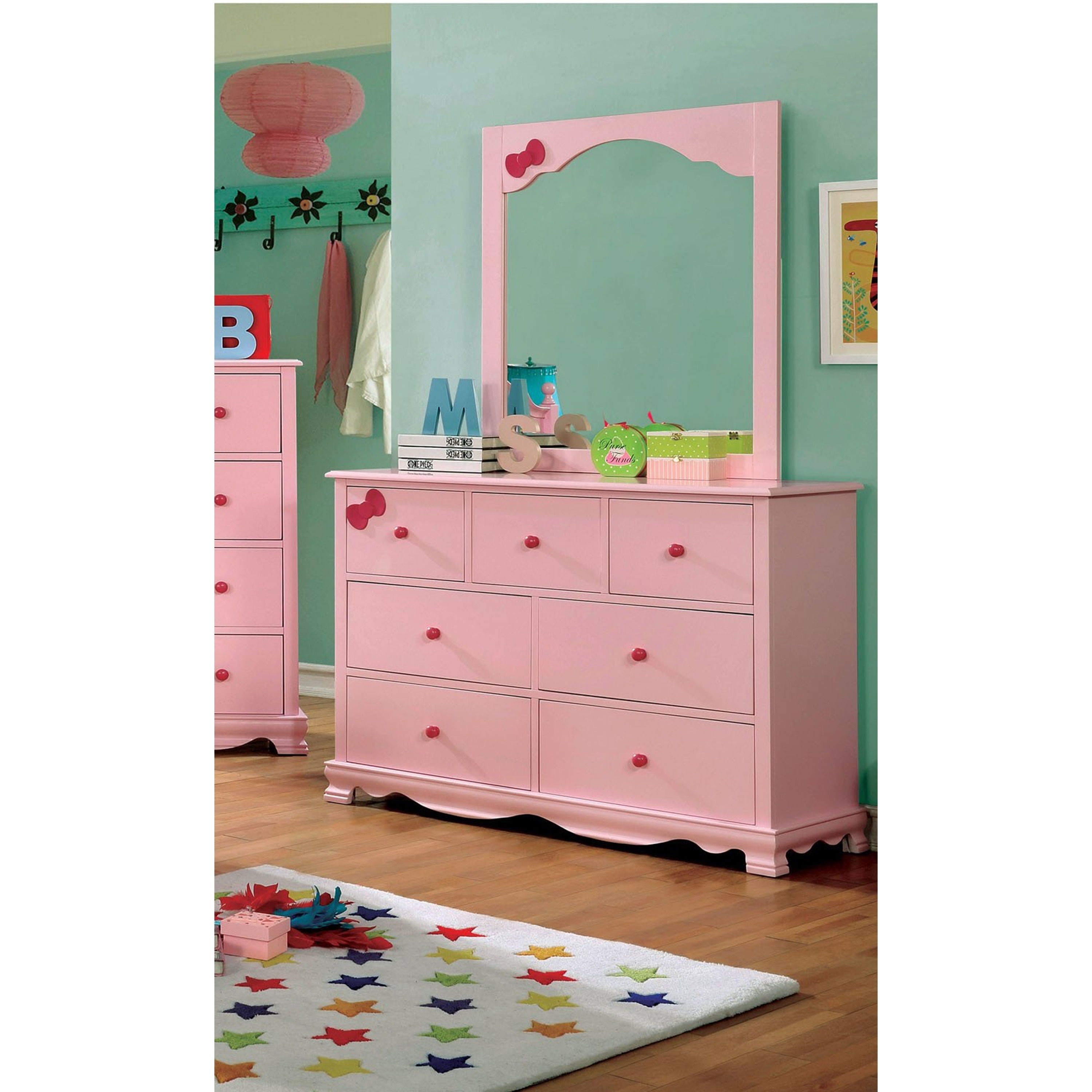 Shop Furniture Of America Jevi 2 Piece Youth Dresser And Mirror