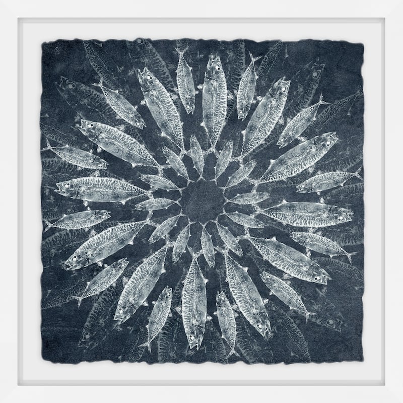 'White Burst' Framed Painting Print - Multi-Color