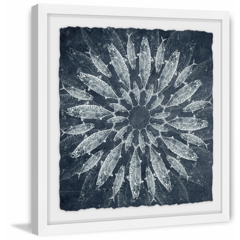 'White Burst' Framed Painting Print - Multi-Color