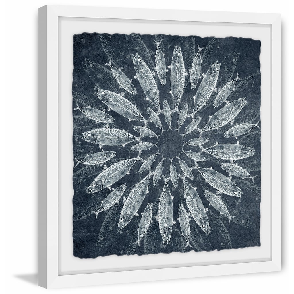 'White Burst' Framed Painting Print - Multi-Color