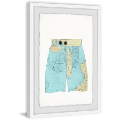 'Map Shorts' Framed Painting Print - Multi-Color