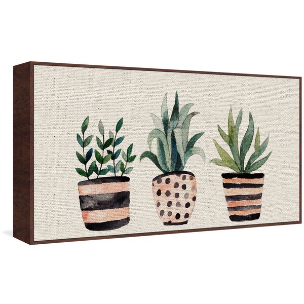 Marmont Hill - Handmade Three Plants Floater Framed Print on Canvas