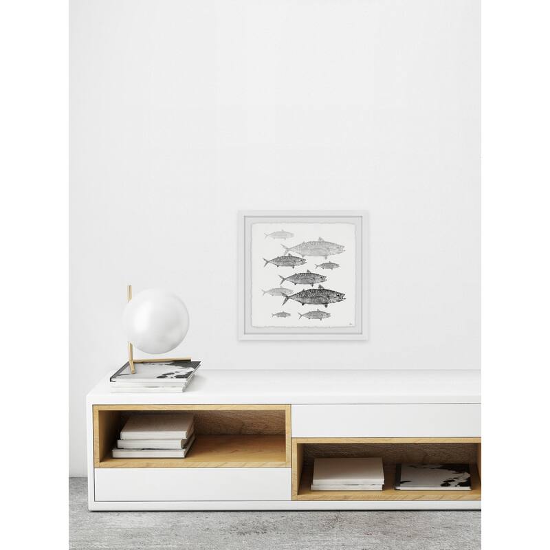 'Freshwater Fish' Framed Painting Print - Multi-Color