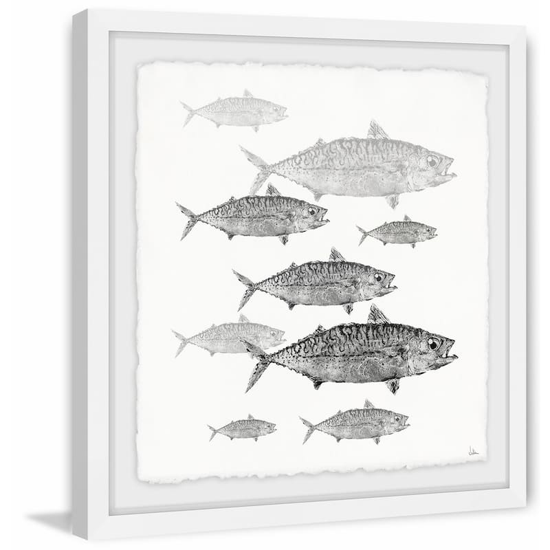 'Freshwater Fish' Framed Painting Print - Multi-Color