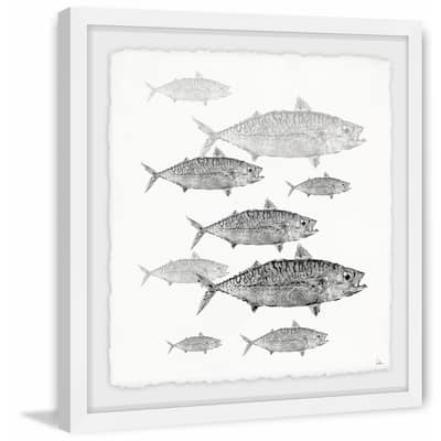 'Freshwater Fish' Framed Painting Print - Multi-Color