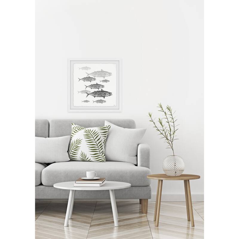 'Freshwater Fish' Framed Painting Print - Multi-Color