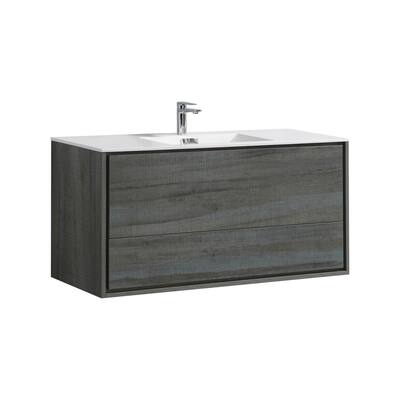 DeLusso 48" Single Sink Wall Mount Modern Bathroom Vanity