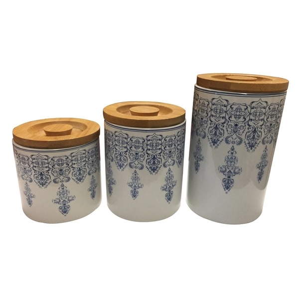 Le Chef Ceramic Storage Canisters set of 4 - Small medium and large. Opens flyout.