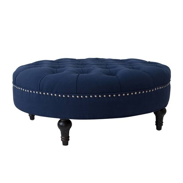slide 4 of 13, Lana Tufted Round Ottoman by Jennifer Taylor Home Midnight Blue