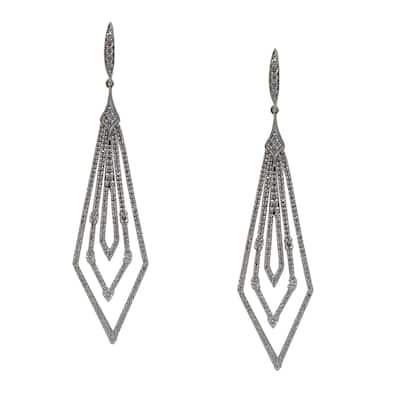 Kabella 18k Gold 2.35ct TDW Diamond Geometric Drop Earrings (H-I, I1) - White