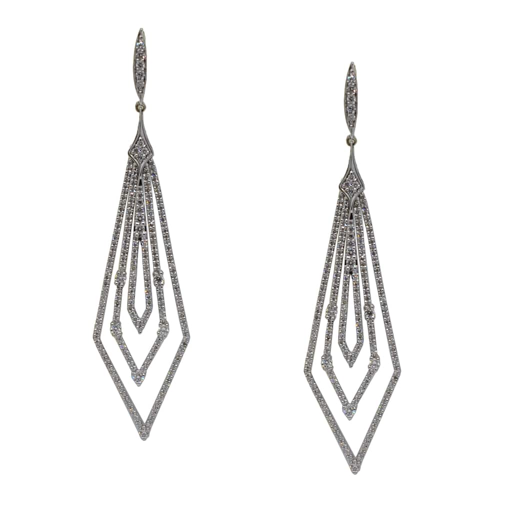 Kabella 18k Gold 2.35ct TDW Diamond Geometric Drop Earrings (H-I, I1) - White