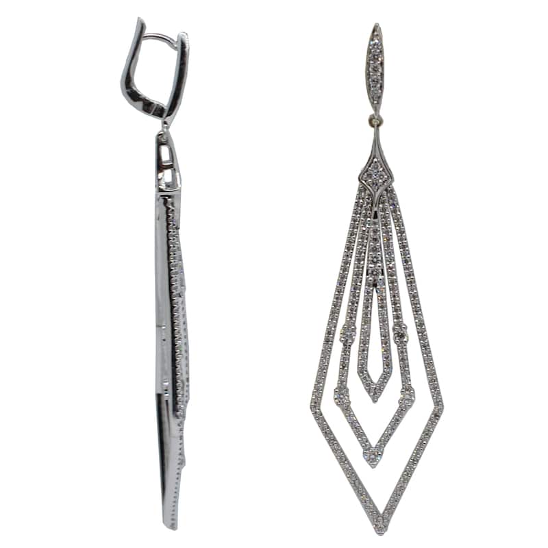 Kabella 18k Gold 2.35ct TDW Diamond Geometric Drop Earrings (H-I, I1) - White