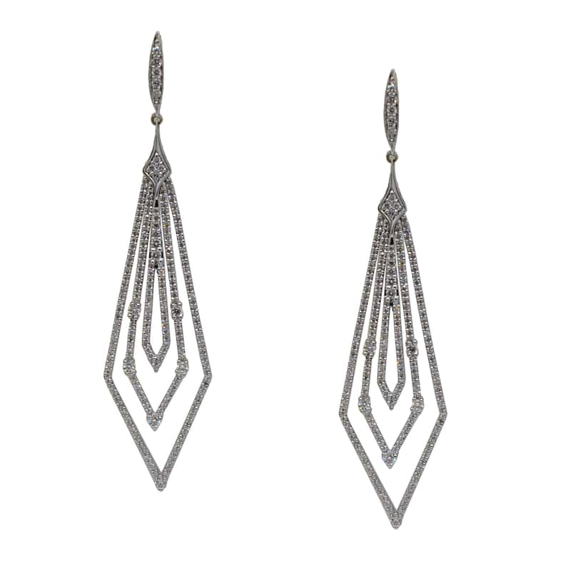 Kabella 18k Gold 2.35ct TDW Diamond Geometric Drop Earrings (H-I, I1) - White