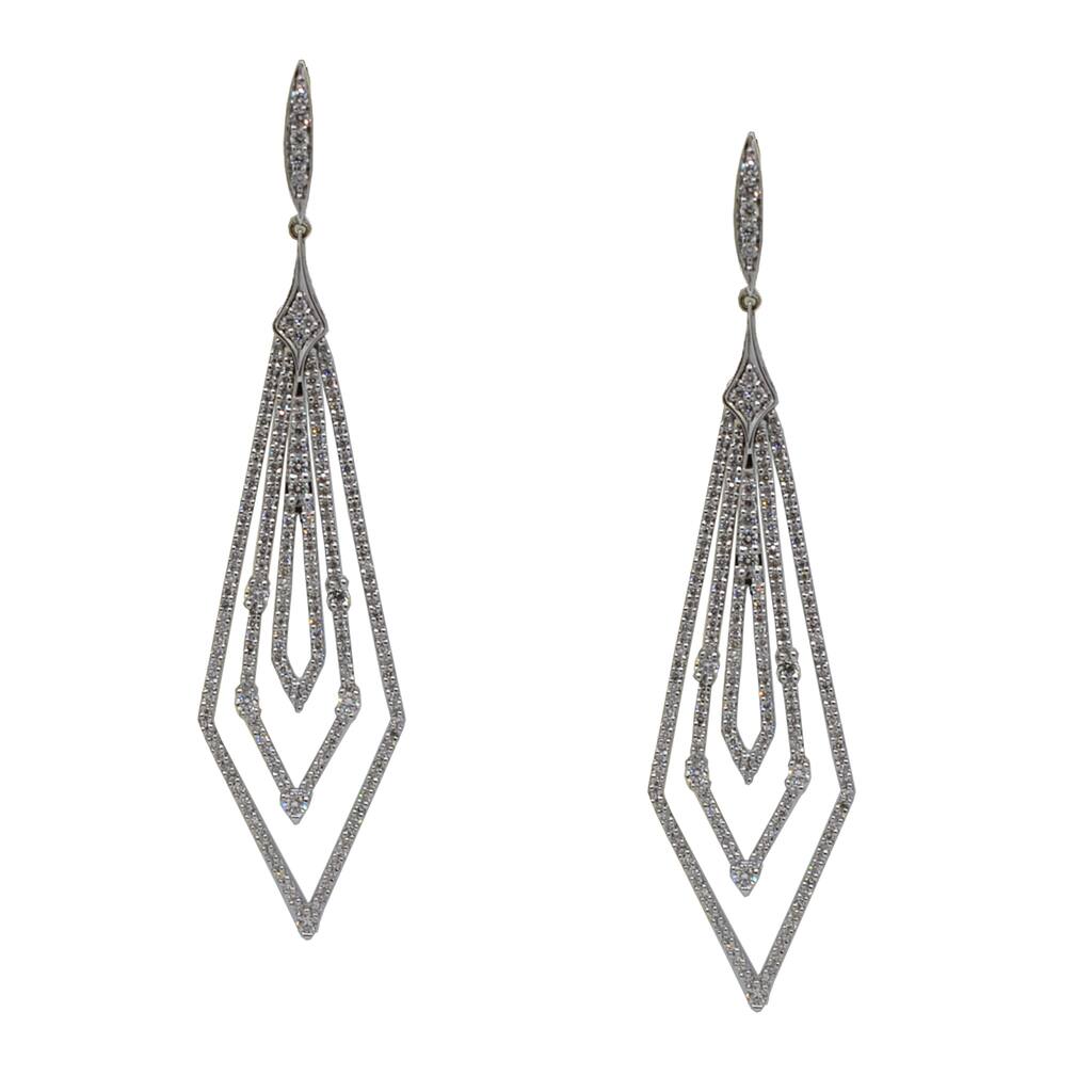 Kabella 18k Gold 2.35ct TDW Diamond Geometric Drop Earrings (H-I, I1) - White