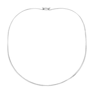 2MM Plain Flat Choker .925 Sterling Silver Necklace With Clasp