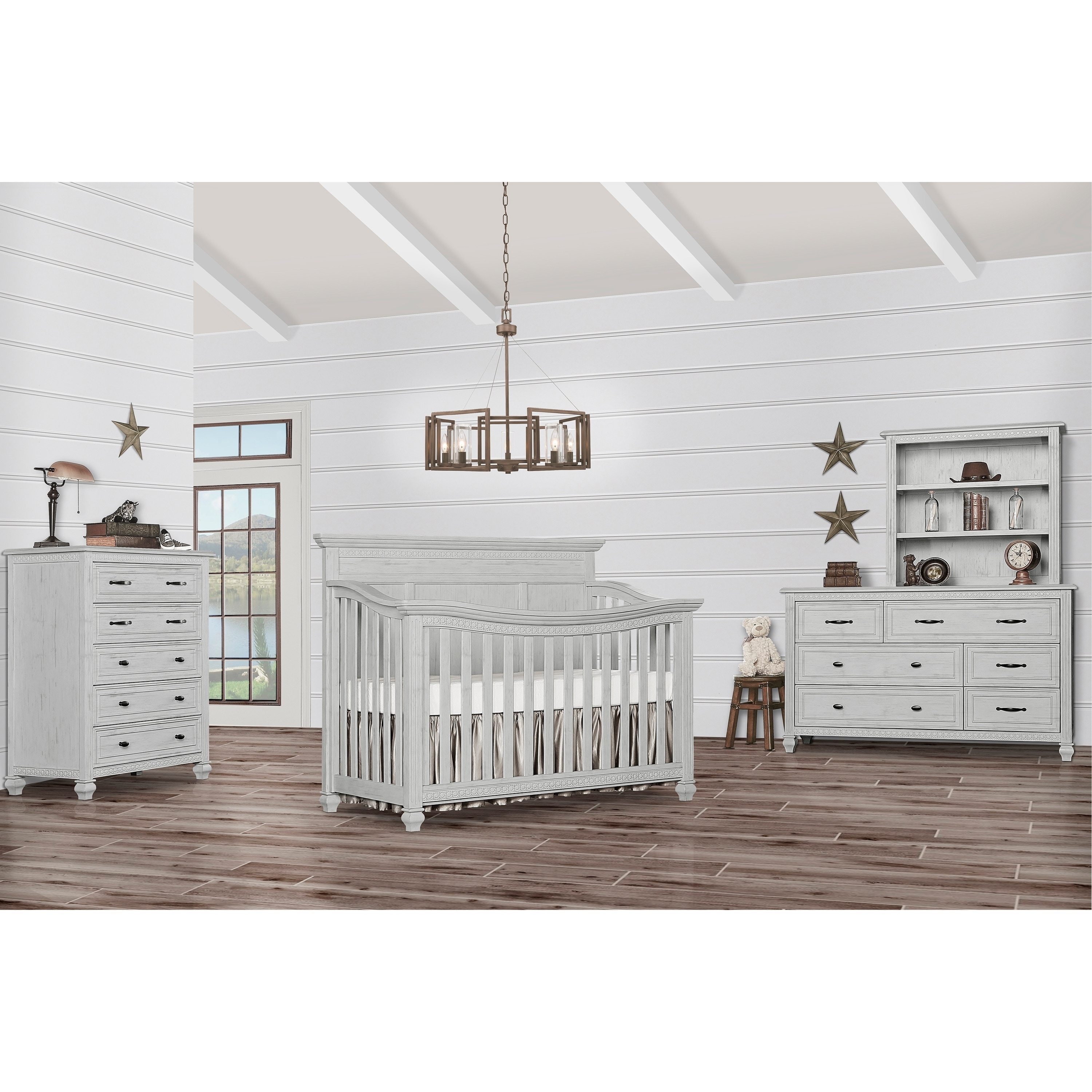 Evolur universal full size bed hot sale rail in antique grey mist