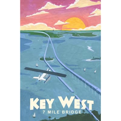 'Seven Mile Bridge' Painting Print on Wrapped Canvas