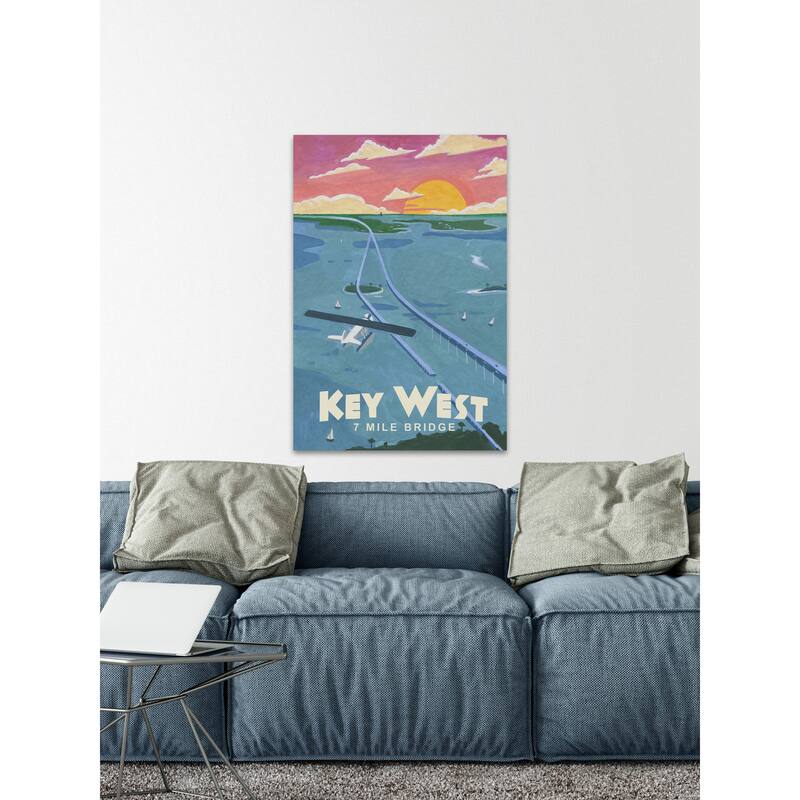 'Seven Mile Bridge' Painting Print on Wrapped Canvas