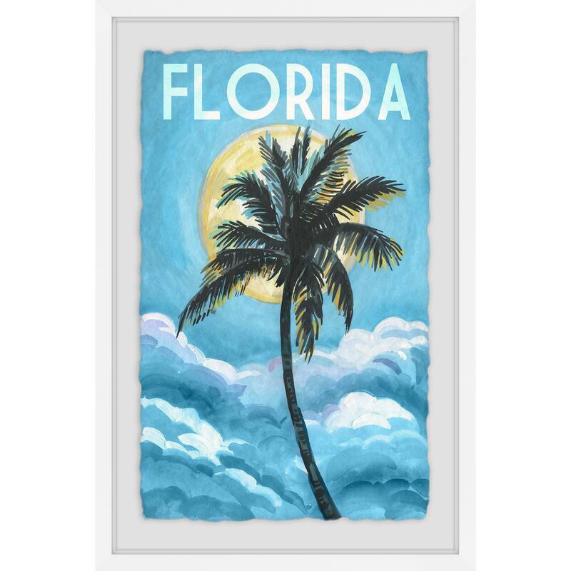 'Blue Florida' Framed Painting Print - Multi-Color