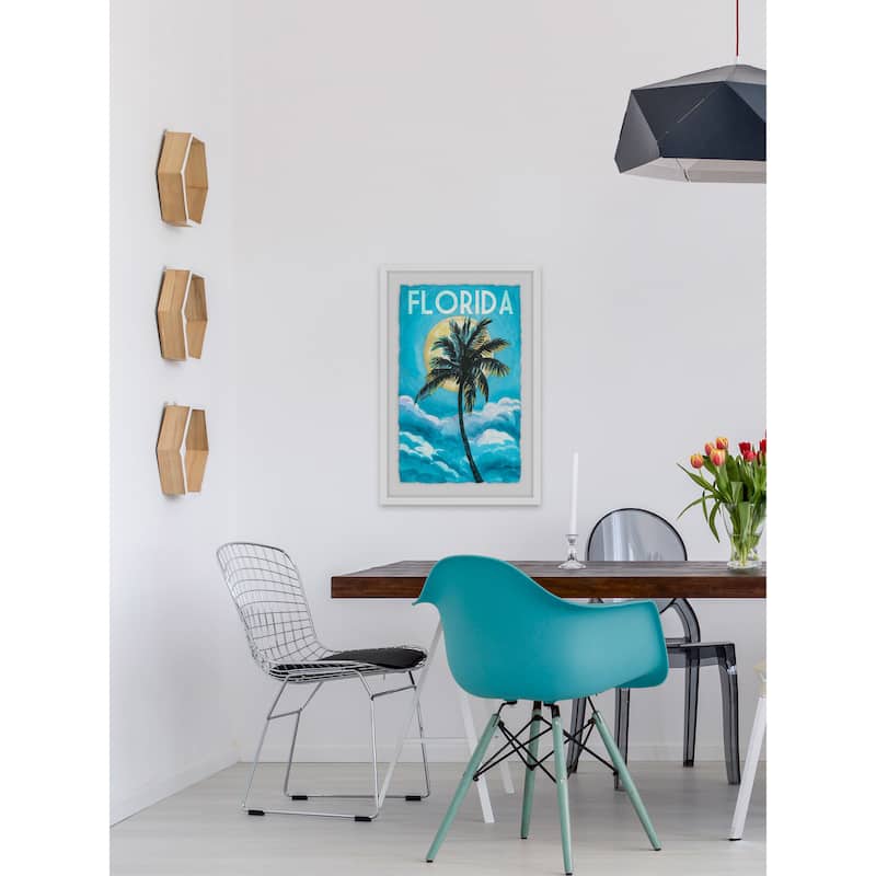 'Blue Florida' Framed Painting Print - Multi-Color