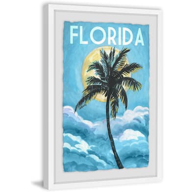 'Blue Florida' Framed Painting Print - Multi-Color