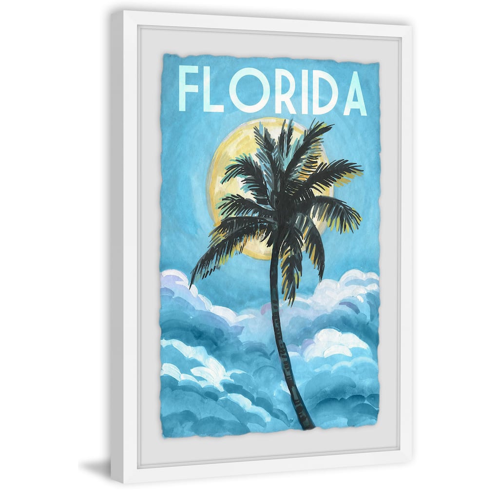 'Blue Florida' Framed Painting Print - Multi-Color