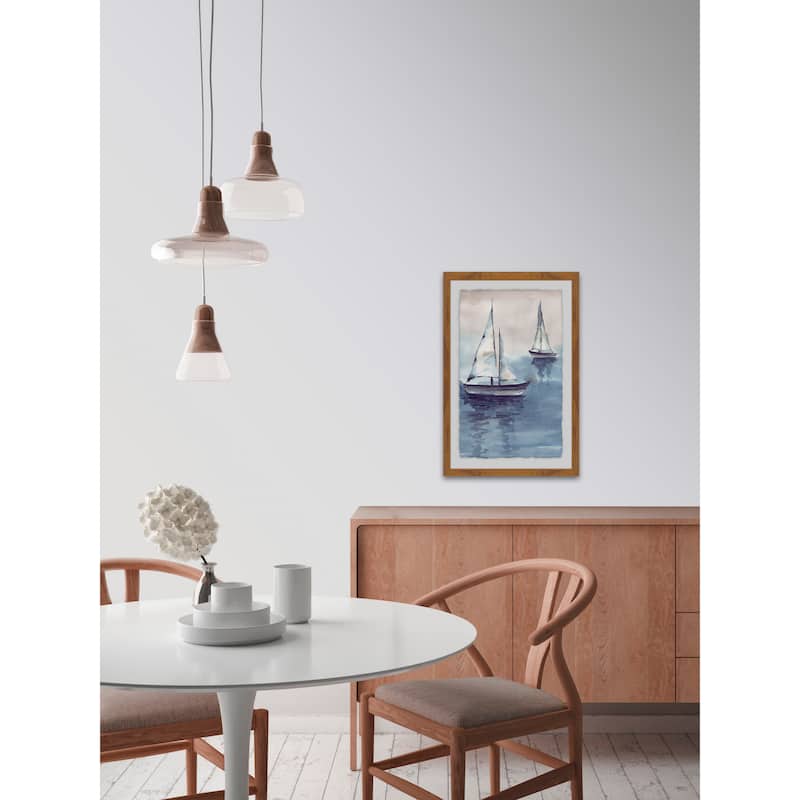 'Calm Sea' Framed Painting Print - Multi-Color