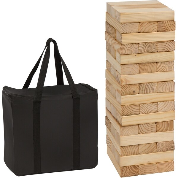 48 Piece 1.5'Tall Giant Wooden Stacking Puzzle Game with Carry Case. Opens flyout.
