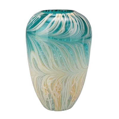 Aurelle Home Modern Teal Glass Vase