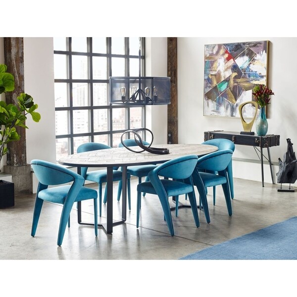Aurelle Home Harriet Industrial Farmhouse Oak Oval Dining Table - Cappuccino - 30" x 94.5" x 47.25"
