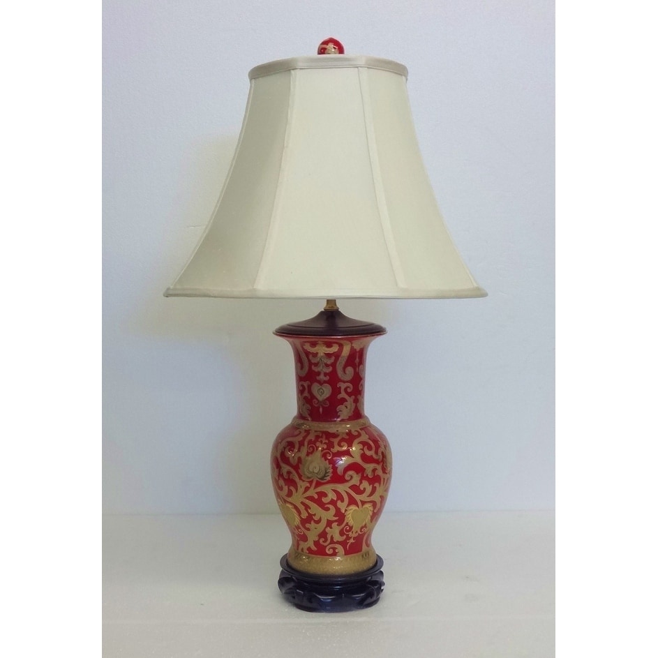 red and gold table lamps