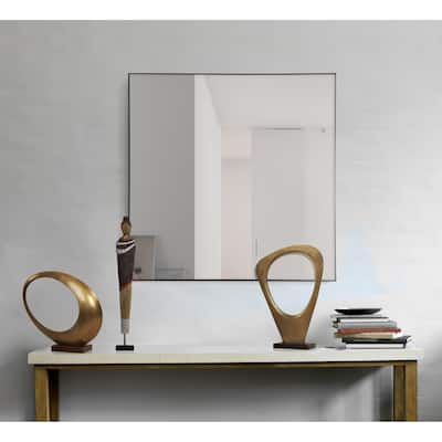 Tomi Framed Square Wall Mirror - Black