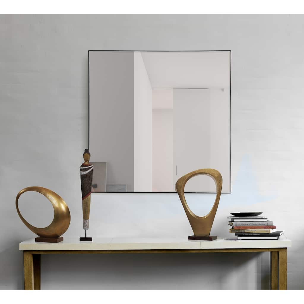 Tomi Framed Square Wall Mirror - Black