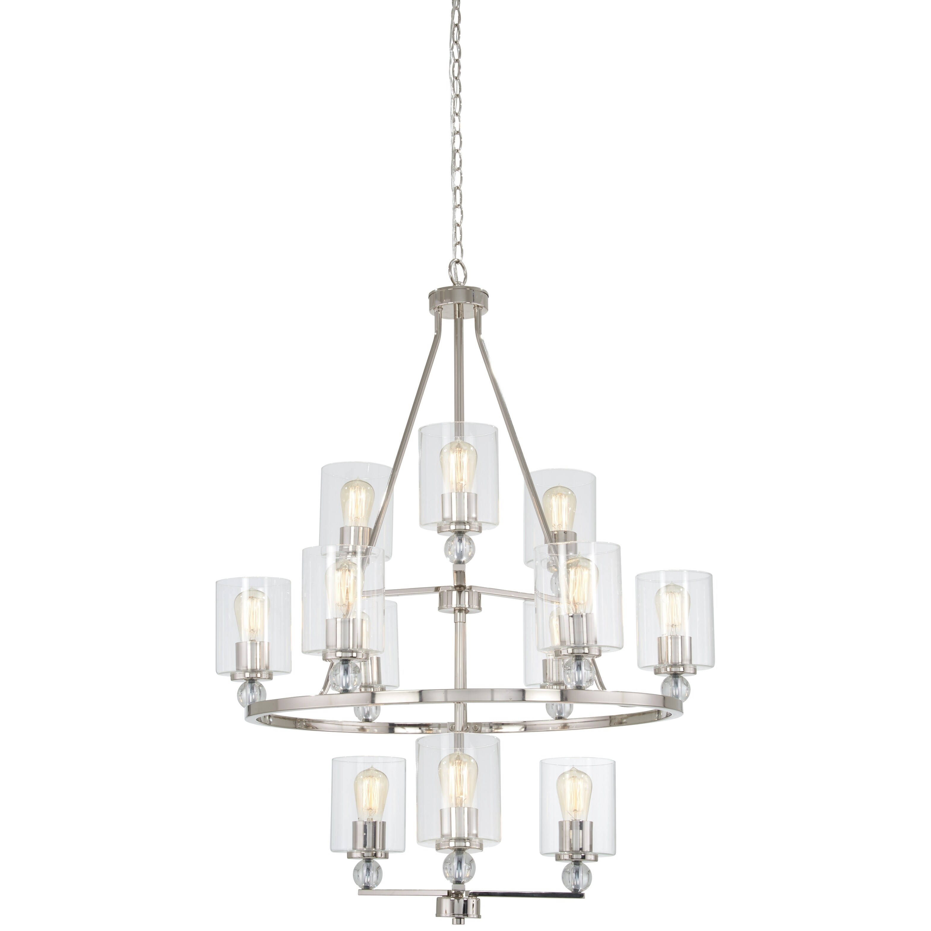 Minka Lavery Studio 5 12-Light Polished Nickel Chandelier - Chandeliers For Bedrooms by Overstock.com