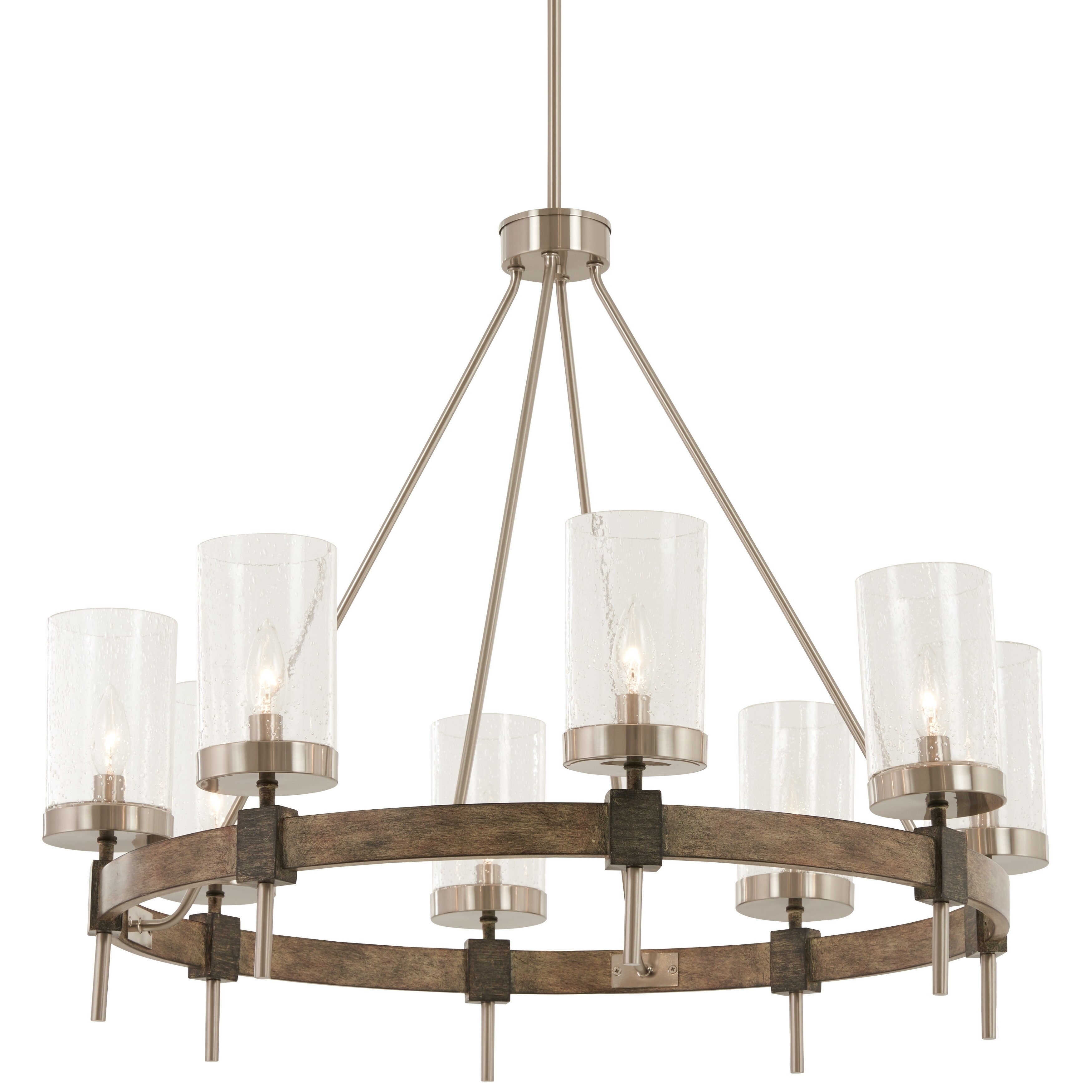 Minka Lavery Bridlewood 8-Light Stone Grey W/Brushed Nickel Chandelier - N/A - Chandeliers For Bedrooms by Overstock.com