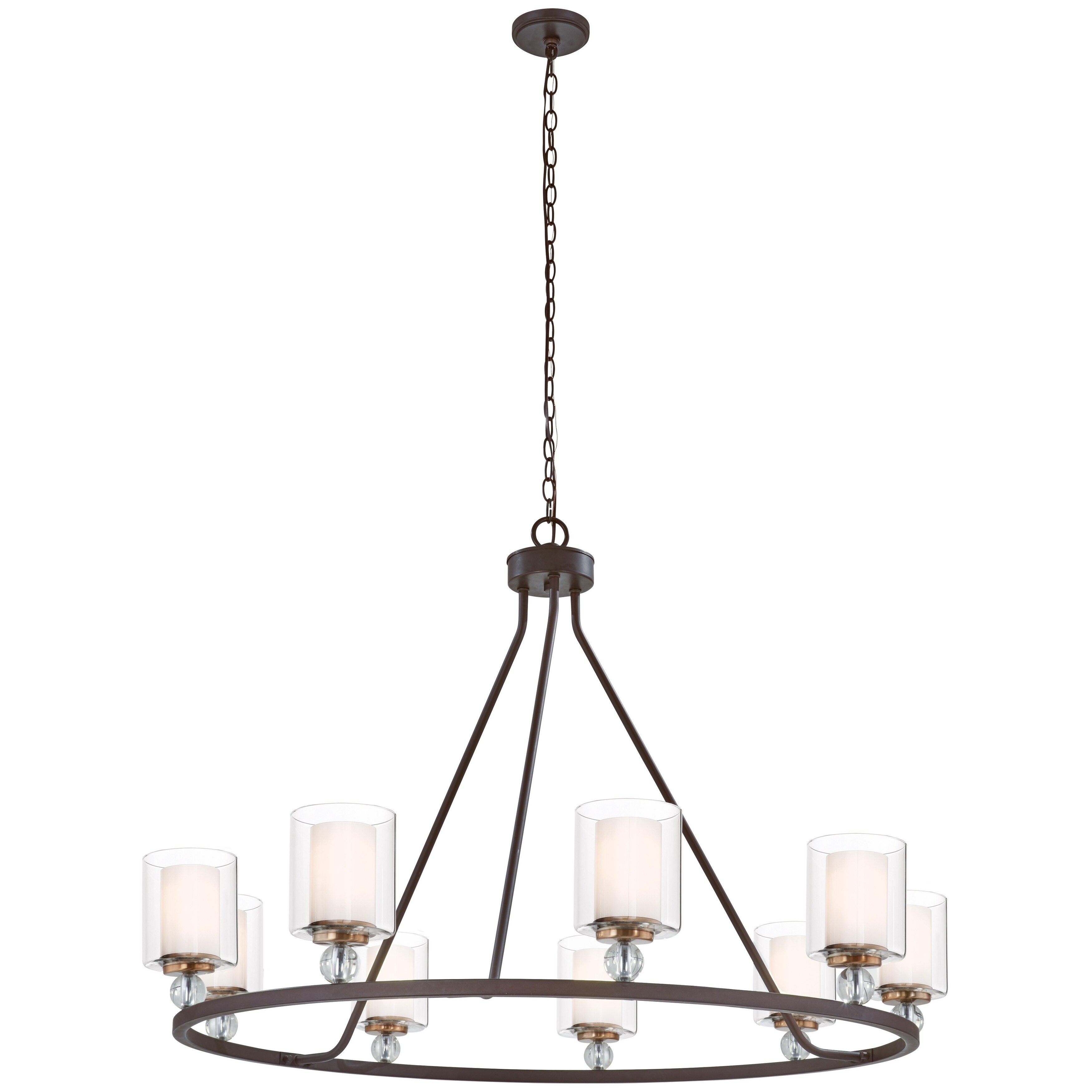 Minka Lavery Studio 5 9-Light Painted Bronze W/Natural Brush Chandelier - Chandeliers For Bedrooms by Overstock.com