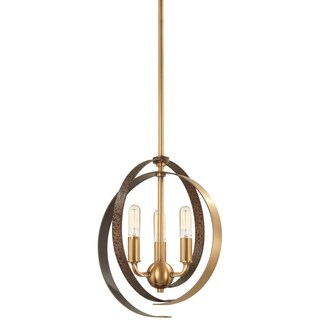 Minka Lavery Criterium 3-Light Aged Brass W/Textured Iron Pendant