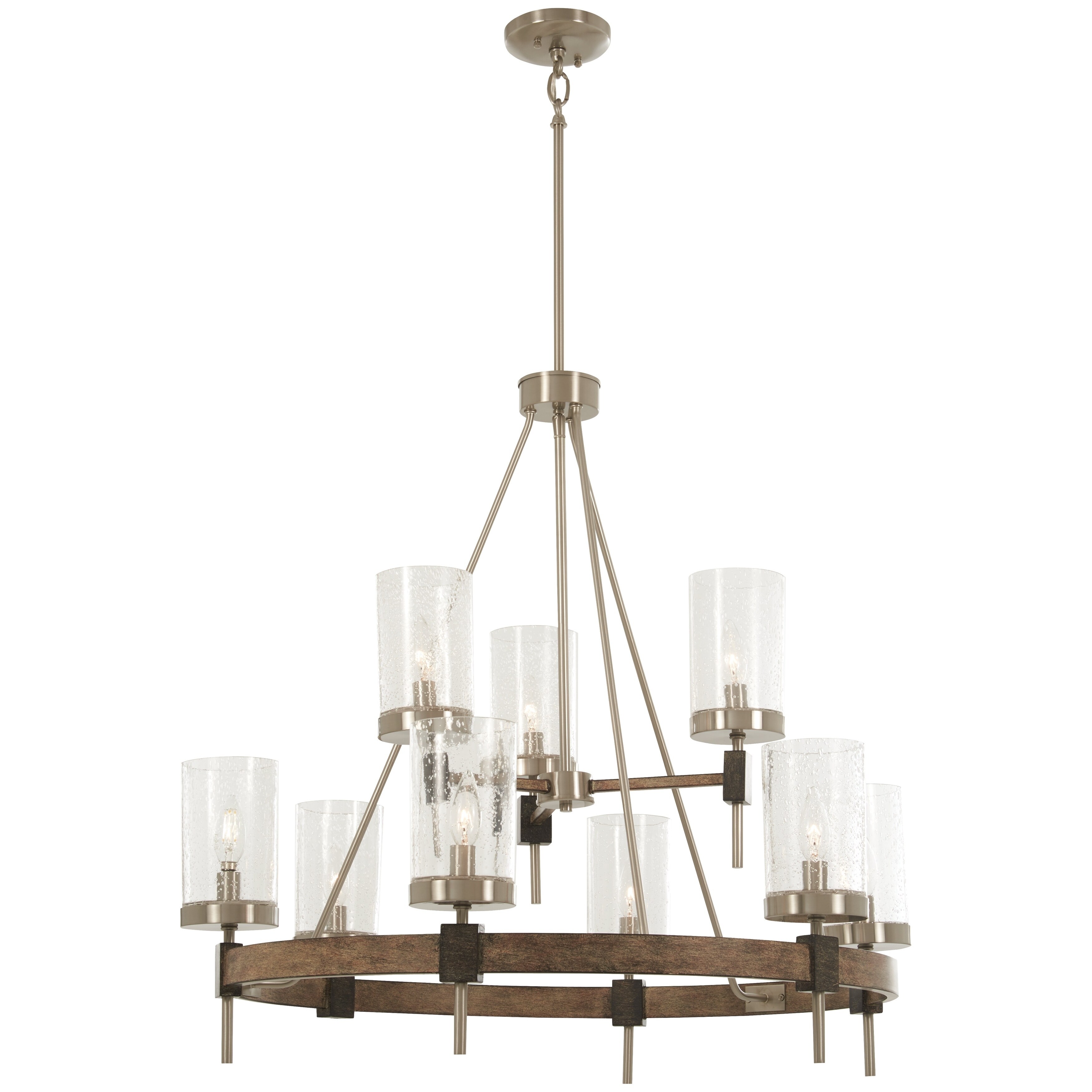 Minka Lavery Bridlewood 9-Light Stone Grey W/Brushed Nickel Chandelier - N/A - Chandeliers For Bedrooms by Overstock.com
