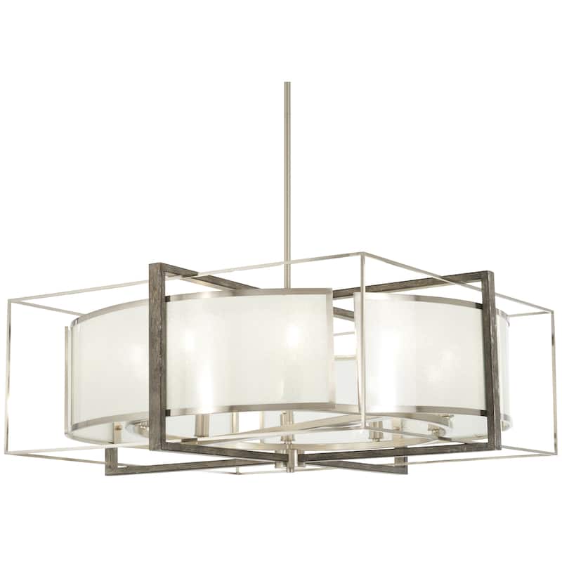 Minka Lavery Tyson's Gate 10-Light Brushed Nickel W/Shale Wood Pendant
