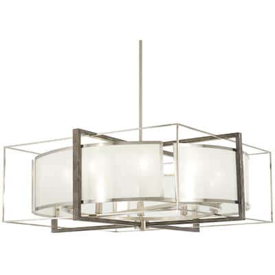 Minka Lavery Tyson's Gate 10-Light Brushed Nickel W/Shale Wood Pendant