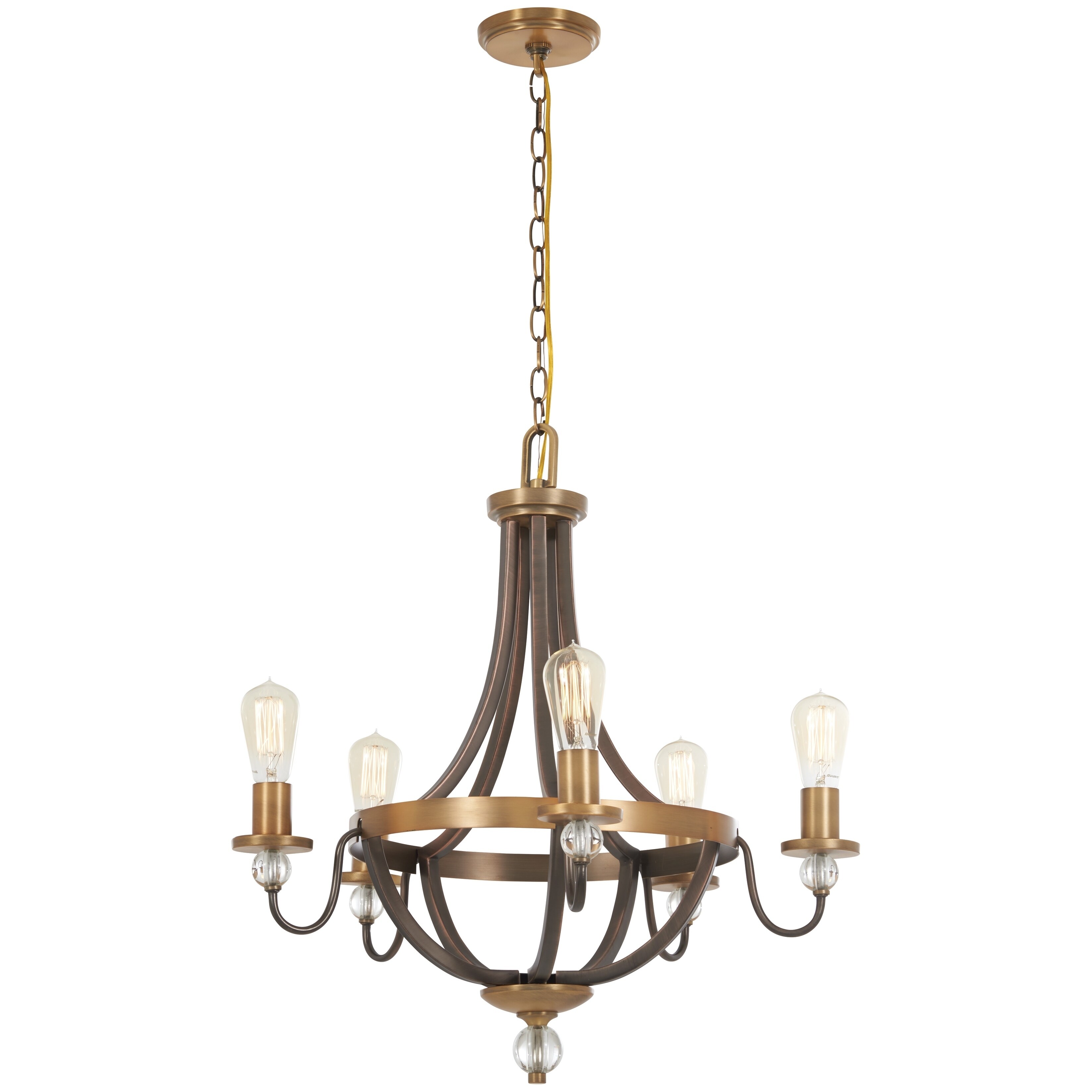 Minka Lavery Safra 5-Light Harvard Court Bronze W/Natural Chandelier - Chandeliers For Bedrooms by Overstock.com