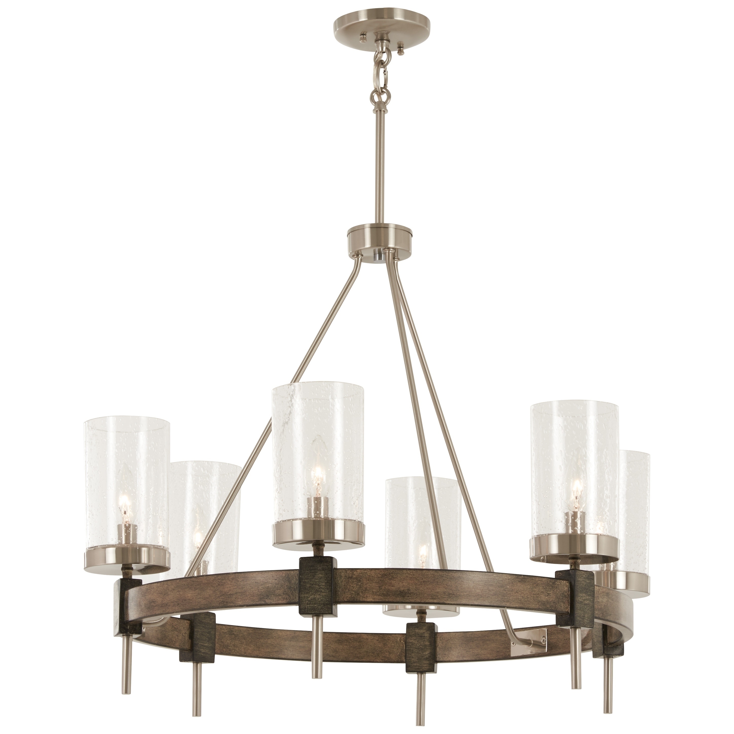 Minka Lavery Bridlewood 6 Light Stone Grey W Brushed Nickel Minka Lavery Bridlewood 6 Light