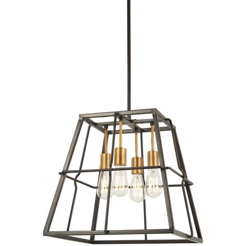 Minka Lavery Keeley Calle 4-Light Painted Bronze W/Natural Brush Pendant