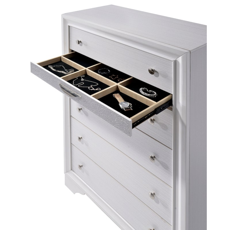 Talmadge Contemporary White 6-Drawer Chest by Silver Orchid