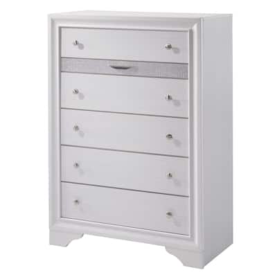 Talmadge Contemporary White 6-Drawer Chest by Silver Orchid