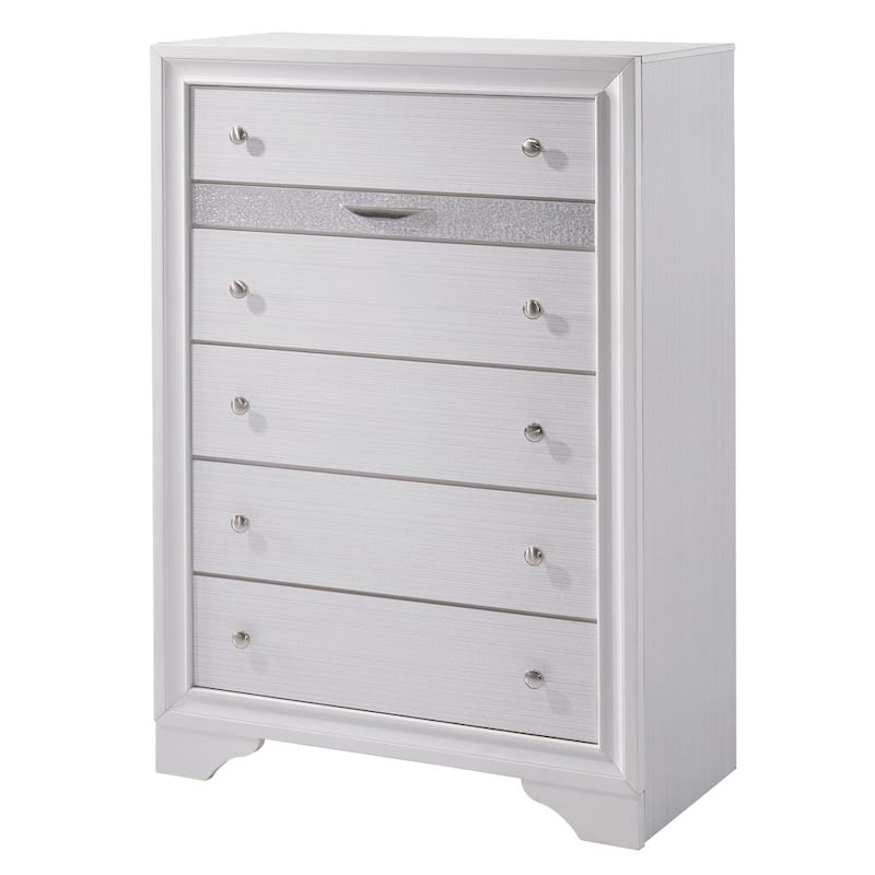 Talmadge Contemporary White 6-Drawer Chest by Silver Orchid - White