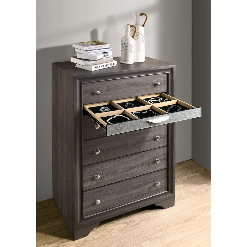 Talmadge Contemporary White 6-Drawer Chest by Silver Orchid