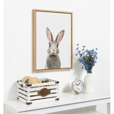 Kate and Laurel Sylvie Young Rabbit Framed Canvas by Amy Peterson