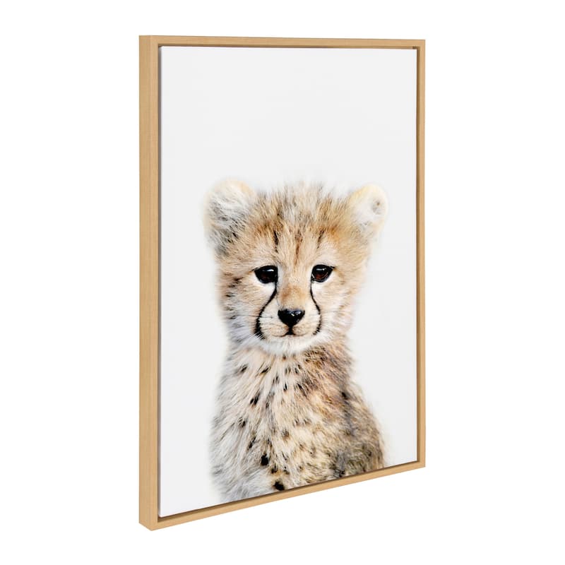 Kate and Laurel Sylvie Cheetah Framed Canvas by Amy Peterson - 23x33 - Plastic - Natural