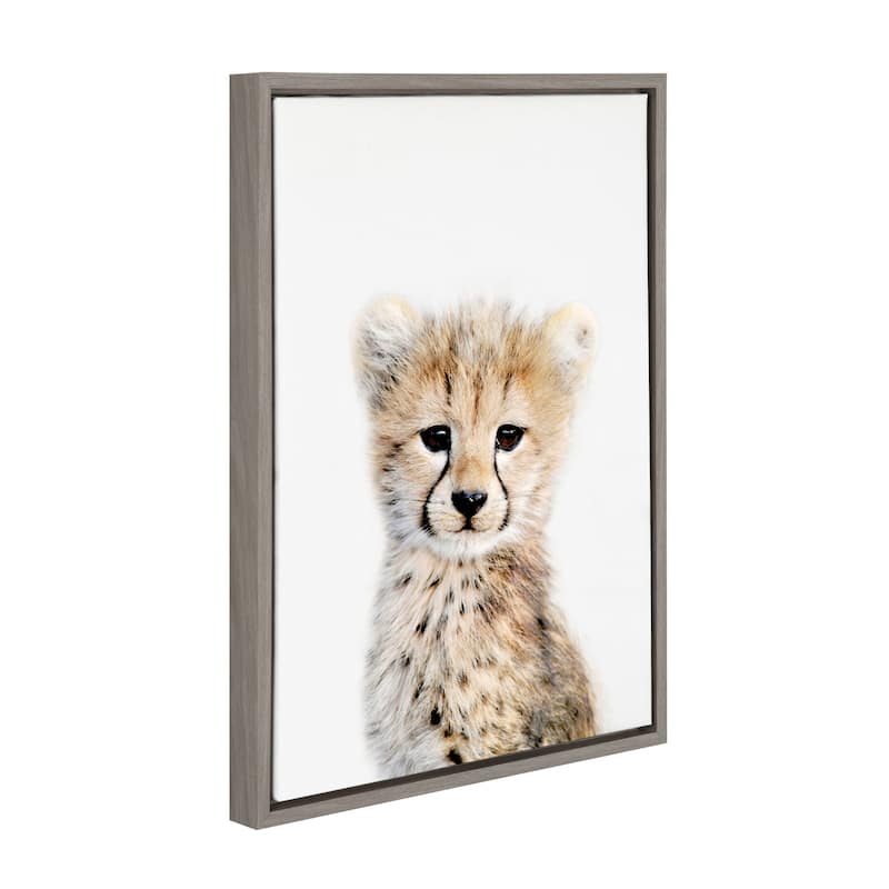 Kate and Laurel Sylvie Cheetah Framed Canvas by Amy Peterson
